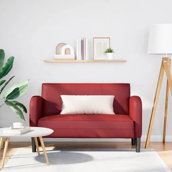 vidaXL Sof&aacute; Loveseat rojo vino 110 cm cuero sint&eacute;tica