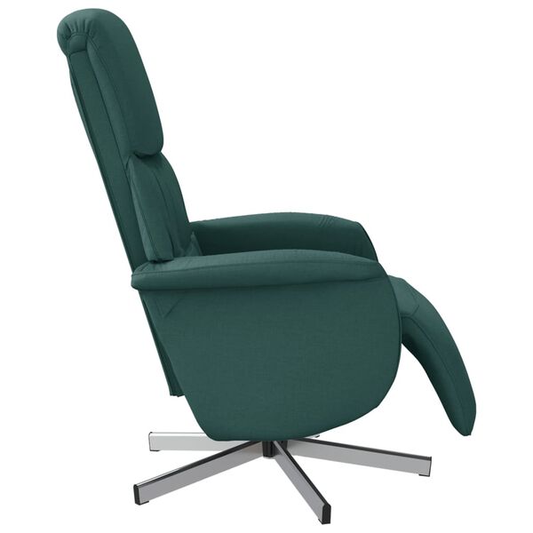 vidaXL Sill&oacute;n reclinable con reposapi&eacute;s tela verde oscuro