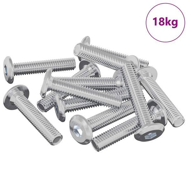 vidaXL Tornillo de Bloqueo Liso 2647 pcs Plateado Acero