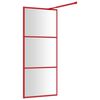 vidaXL Mampara puerta de ducha vidrio transparente ESG rojo 90x195 cm