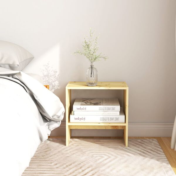 vidaXL Mesita de noche madera maciza de abeto 40x30,5x40 cm