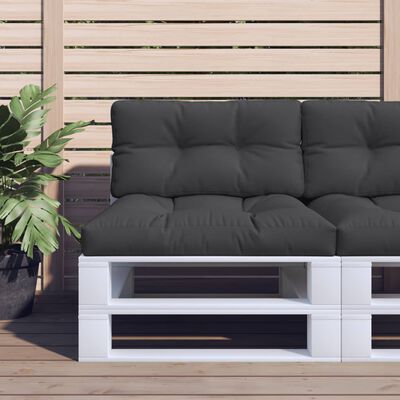 vidaXL Cojín para sofá de palets de tela negro 80x40x12 cm