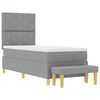 vidaXL Cama tipo Box Spring con colch&oacute;n Gris claro 80 x 200 cm tela