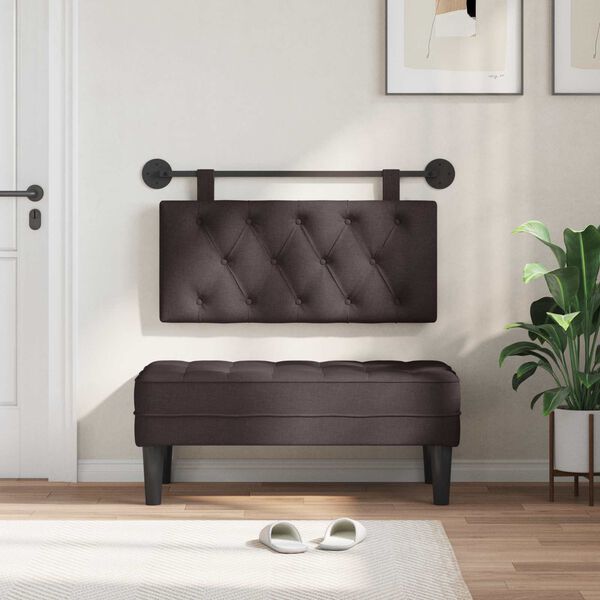 vidaXL Cabecera Colgante Marr&oacute;n Oscuro 100 x 55 x 7 cm tela