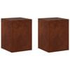 vidaXL Soporte de plantas 2 pcs Oxidado 30 x 30 x 40 cm Acero oxidado