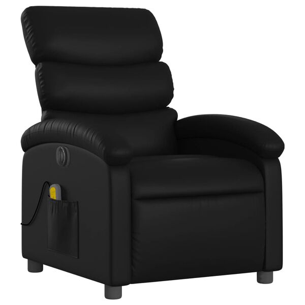 vidaXL Sillón de masaje reclinable eléctrico cuero sintético negro