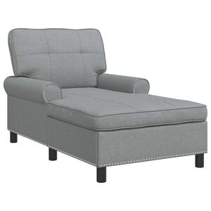 vidaXL Sill&oacute;n reclinable con coj&iacute;n Gris Claro 91 x 157 x 91 cm tela