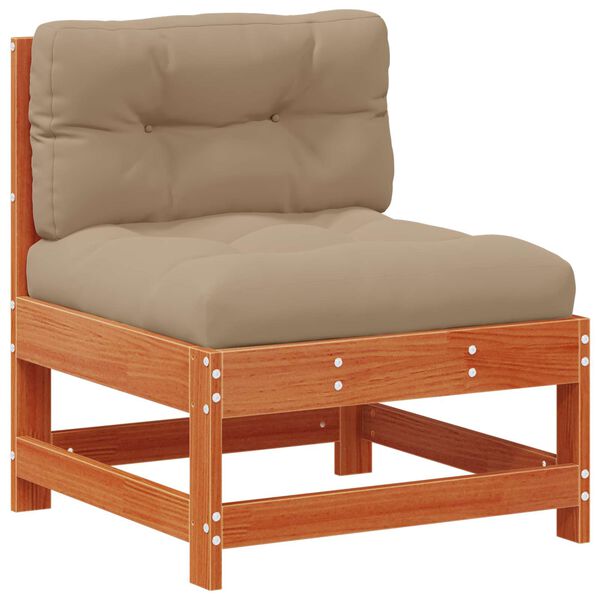 vidaXL Sof&aacute; Medio de Jard&iacute;n Pino macizo Marr&oacute;n Cera