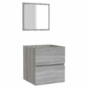 vidaXL Armario de ba&ntilde;o con espejo madera contrachapada gris Sonoma