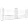 vidaXL Cesta de gaviones forma de U 3 postes de hierro 260x20x100 cm