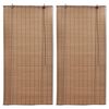 vidaXL Estor enrollable de bamb&uacute; 2 unidades marr&oacute;n 80x160 cm