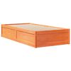 vidaXL Estructura de cama sin colch&oacute;n madera maciza marr&oacute;n 75x190 cm