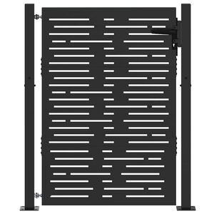 vidaXL Puerta de jard&iacute;n con cerradura Negro 110 x 130 cm