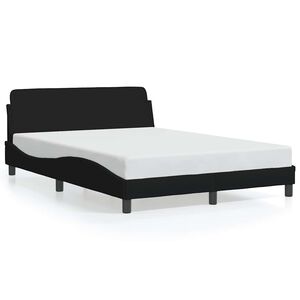 vidaXL Estructura de cama Dover tela negro 140x190 cm