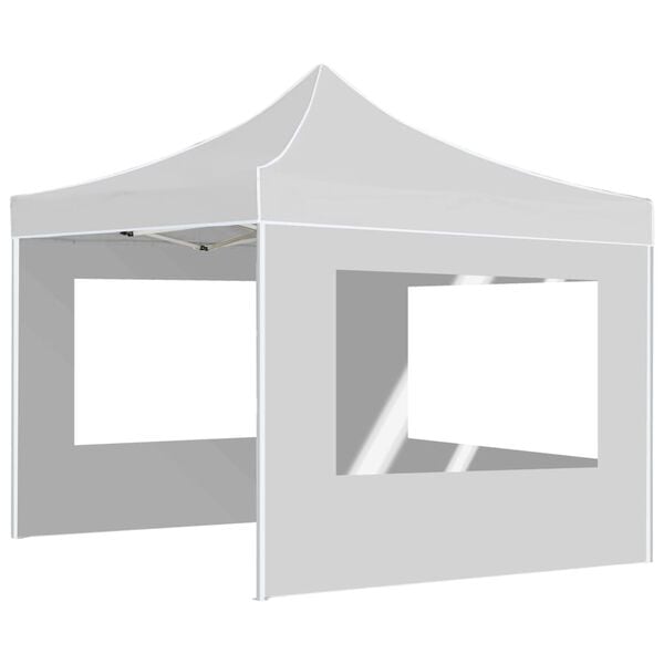 vidaXL Carpa plegable profesional con paredes aluminio blanco 3x3m