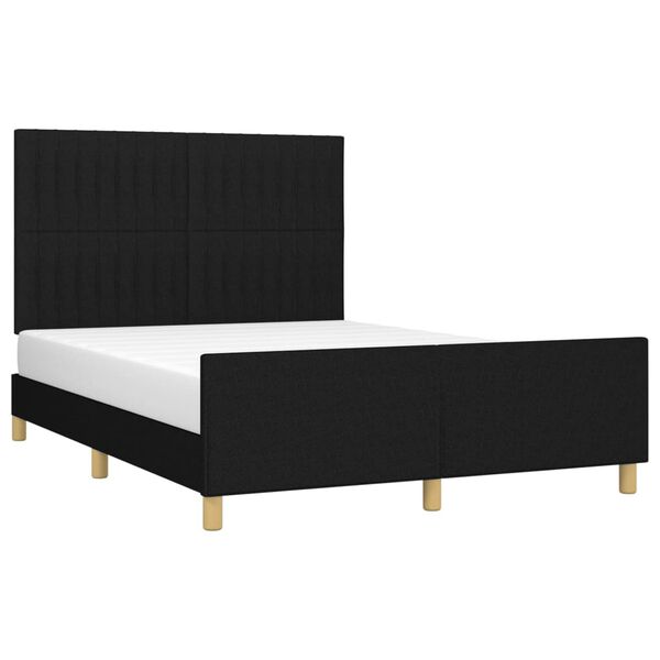 vidaXL Cama sin colch&oacute;n tela negro 140x200 cm