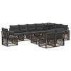 vidaXL Conjunto de sof&aacute;s de jard&iacute;n 11 pcs Gris y Gris Oscuro