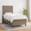 vidaXL Cama box spring con colch&oacute;n tela gris taupe 90x200 cm