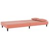 vidaXL Sof&aacute; cama de 2 plazas con dos almohadas terciopelo rosa