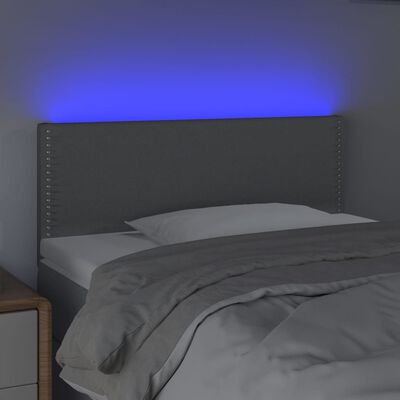 vidaXL Cabecero con luces LED de tela gris claro 80x5x78/88 cm
