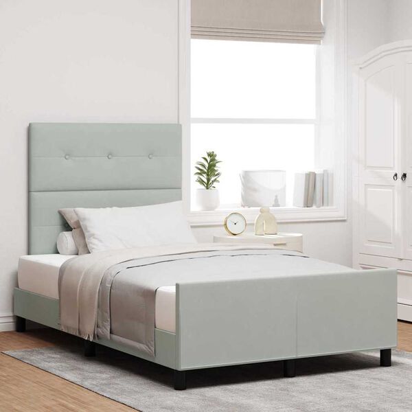 vidaXL Cama tipo Box Spring Gris claro 120 x 190 cm Terciopelo