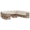 vidaXL Conjunto de sof&aacute;s de jard&iacute;n 12 pcs Beige rat&aacute;n sint&eacute;tico