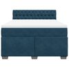 vidaXL Cama box spring con colch&oacute;n terciopelo azul 160x200 cm