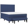 vidaXL Cama box spring con colch&oacute;n tela azul 140x200 cm