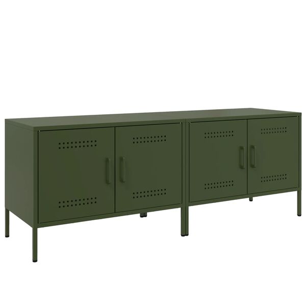 vidaXL Muebles de TV 2 piezas acero verde oliva 68x39x50,5 cm