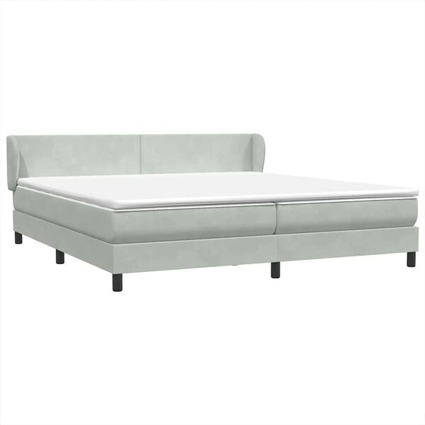 vidaXL Cama box spring con colchones terciopelo gris claro 180x210 cm
