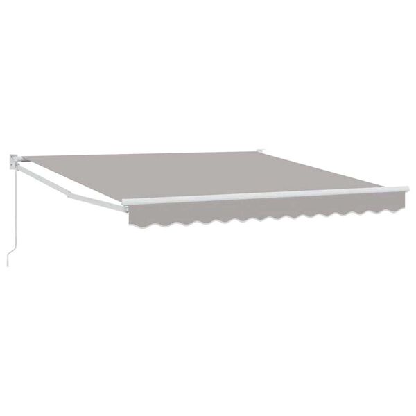 vidaXL Toldo Retr&aacute;ctil Manual Gris claro 350 x 250 cm tela