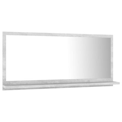 vidaXL Espejo de baño madera contrachapada gris hormigón 80x10,5x37 cm