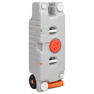 vidaXL Dep&oacute;sito de agua con ruedas para camping gris 75 l