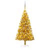 vidaXL Árbol de Navidad preiluminado con luces y bolas dorado 150 cm