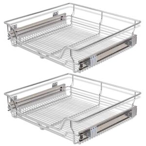 vidaXL Bandejas de alambre extra&iacute;bles 2 unidades plateado 600 mm