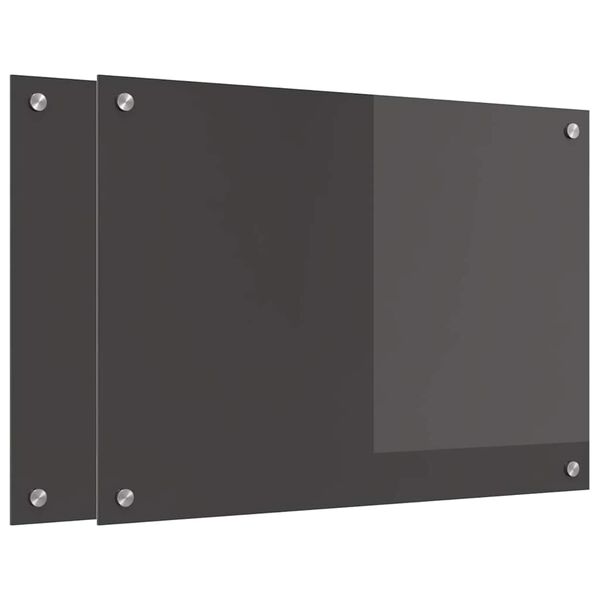 vidaXL Salpicadero de cocina 2 pcs Gris oscuro 70 x 50 cm