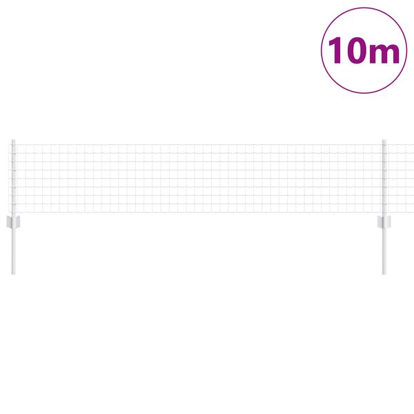 vidaXL Valla con Poste Plateado 0,4 x 10 m Acero