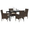 vidaXL Conjunto de Comedor de Jard&iacute;n 5 pcs Marr&oacute;n rat&aacute;n sint&eacute;tico