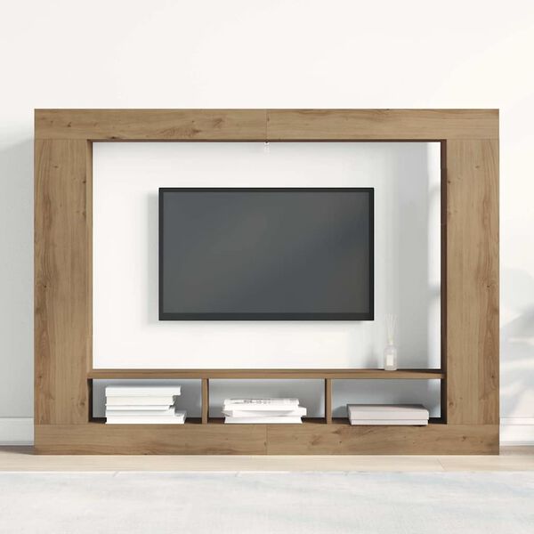 vidaXL Gabinete de TV Roble artisan 152 x 22 x 113 cm