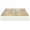 vidaXL Estante flotante de pared MDF roble y blanco 80x23,5x3,8 cm