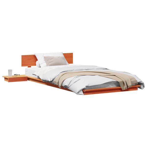 vidaXL Estructura de cama Marr&oacute;n 90 x 200 cm Madera
