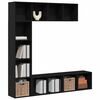 vidaXL Estante de libros 3 pcs Roble Negro 36 x 30 x 143 cm