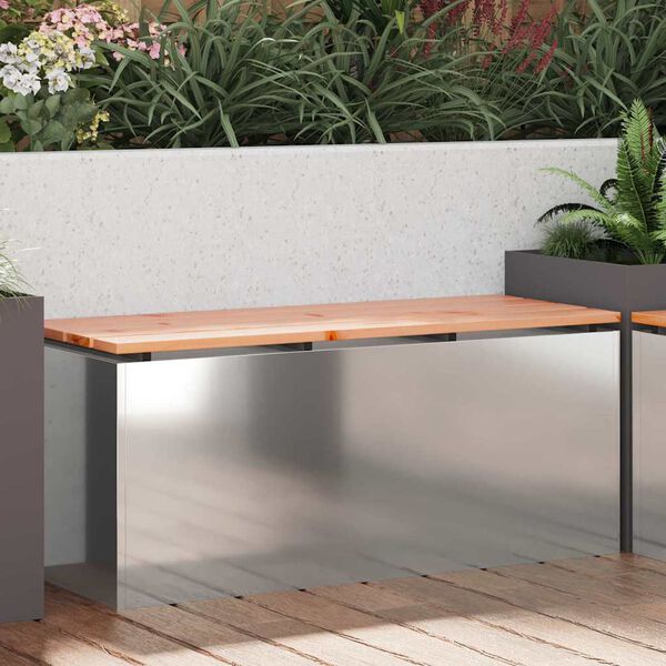 vidaXL Banco de jard&iacute;n Plateado 100 x 40 x 43 cm Acero galvanizado