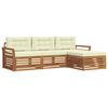 vidaXL Conjunto de sof&aacute;s de exterior 4 uds. Natural y Crema
