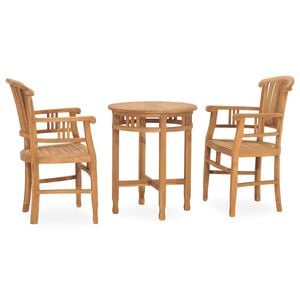 vidaXL Conjunto de comedor de jard&iacute;n 3 piezas madera maciza de teca