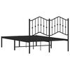 vidaXL Estructura cama sin colch&oacute;n con cabecero metal negro 120x190 cm