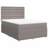 vidaXL Cama box spring con colch&oacute;n tela gris taupe 140x190 cm