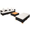 vidaXL Set muebles de jardín 6 piezas y cojines ratán sintético negro