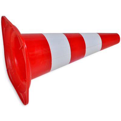 vidaXL Conos de tráfico reflectantes 10 unidades rojo y blanco 50 cm