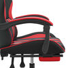 vidaXL Silla gaming giratoria y reposapi&eacute;s cuero sint&eacute;tico negro rojo